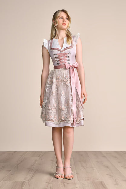 Kruger Midi Dirndl 2pcs. 60cm "Marielena" pink