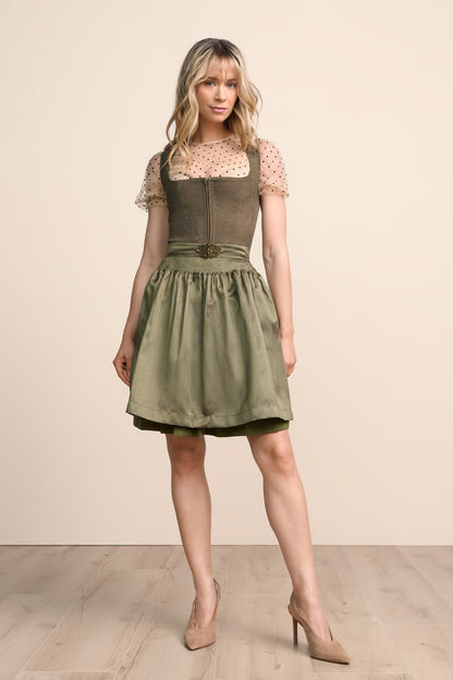 Kruger Mini Dirndl 2pcs. 50cm "Evi" olive