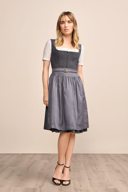 Kruger Midi Dirndl 2pcs. 60cm "Evi" gray