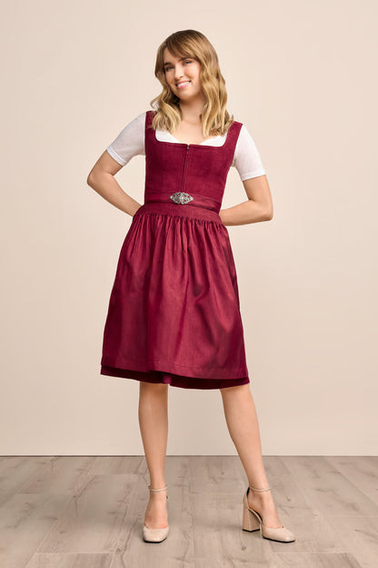 Kruger Midi Dirndl 2pcs. 60cm "Evi" red (34)