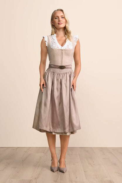 Kruger Long Dirndl 2pcs. 70cm "Evi" beige