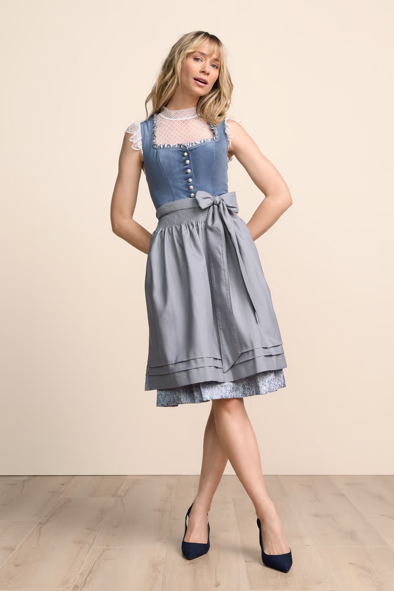 Kruger Midi Dirndl 2pcs. 60cm "Shirley" blue