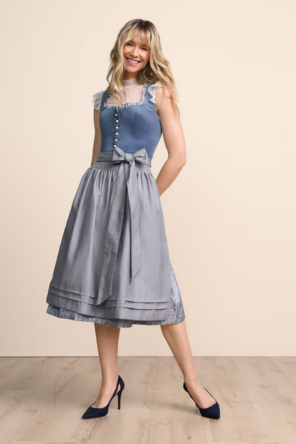 Kruger Long Dirndl 2pcs. 70cm "Shirley" blue