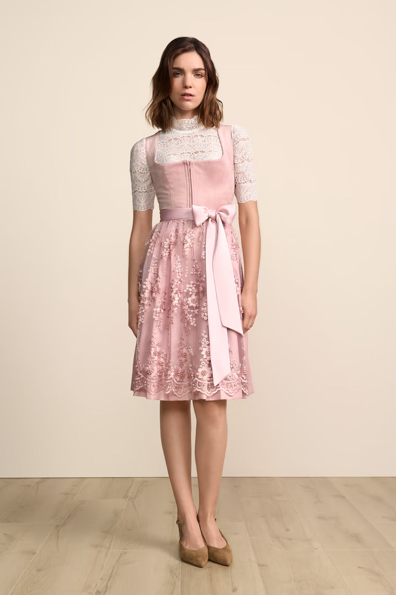 Kruger Midi Dirndl 2pcs. 60cm "Lovira" pink