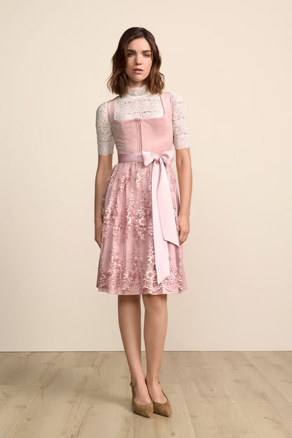 Kruger Midi Dirndl 2pcs. 60cm "Lovira" pink