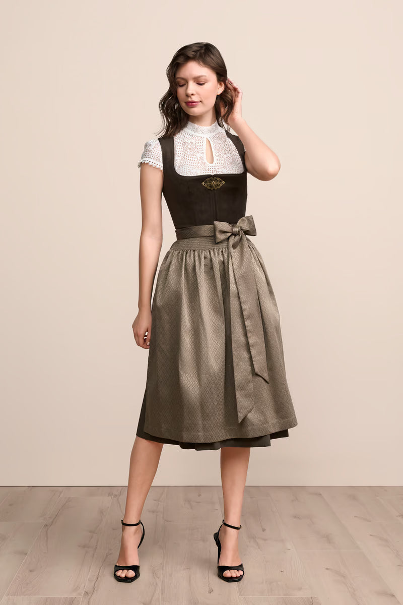 Kruger Long Dirndl 2pcs. 70cm "Cari" olive