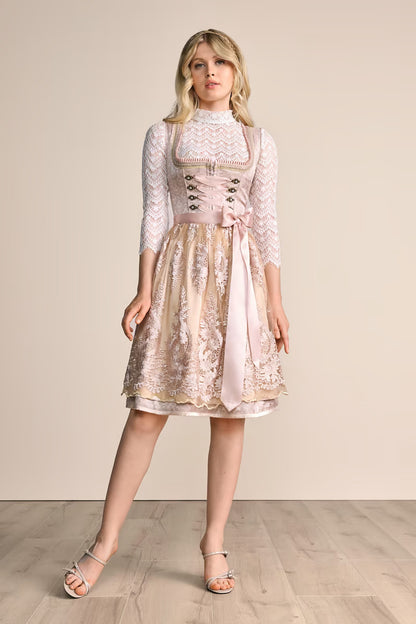 Kruger Lunie Midi Dirndl, Pink — 60cm 2pc Set