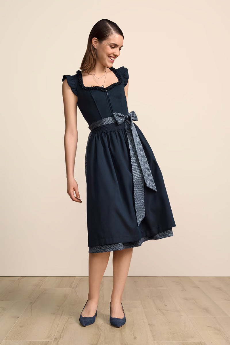 Kruger Long Dirndl 2pcs. 70cm "Mavie" blue