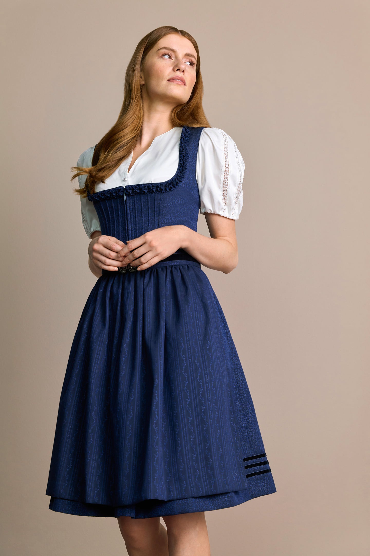 Julia Trentini Fabiana Midi Dirndl, Blue — 60cm