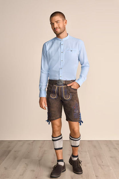 Krueger Traditional Long Sleeve Shirt "Matti" blue