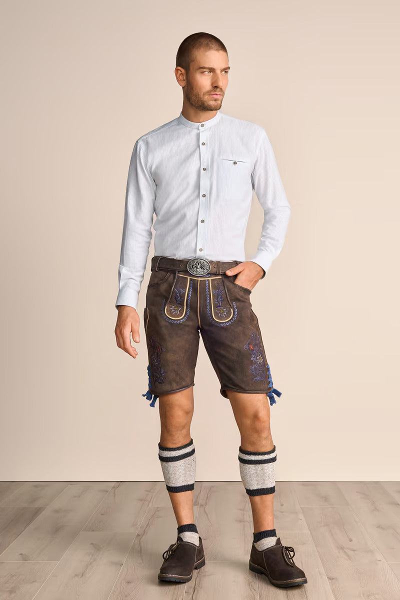 Krueger Traditional Long Sleeve Shirt "Marcin" blue (s-4xl)