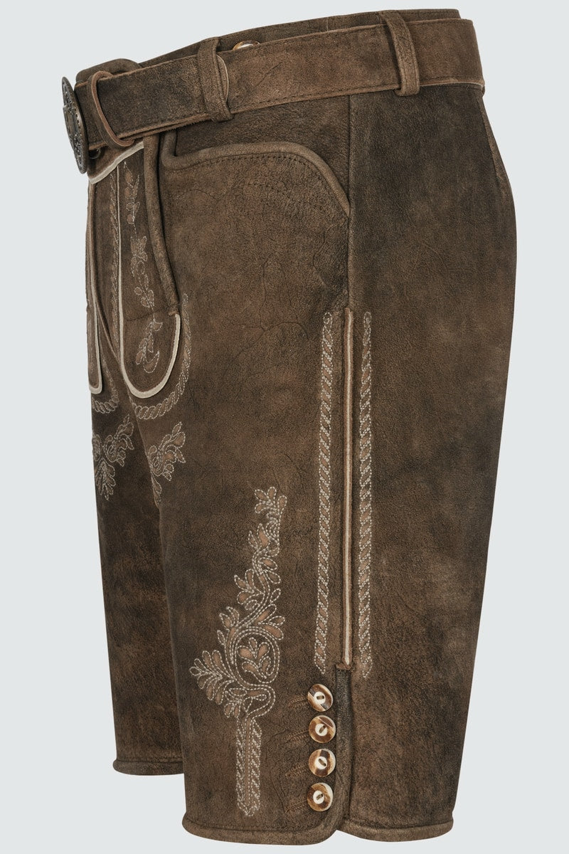 Lederhose Quan mit Gürtel