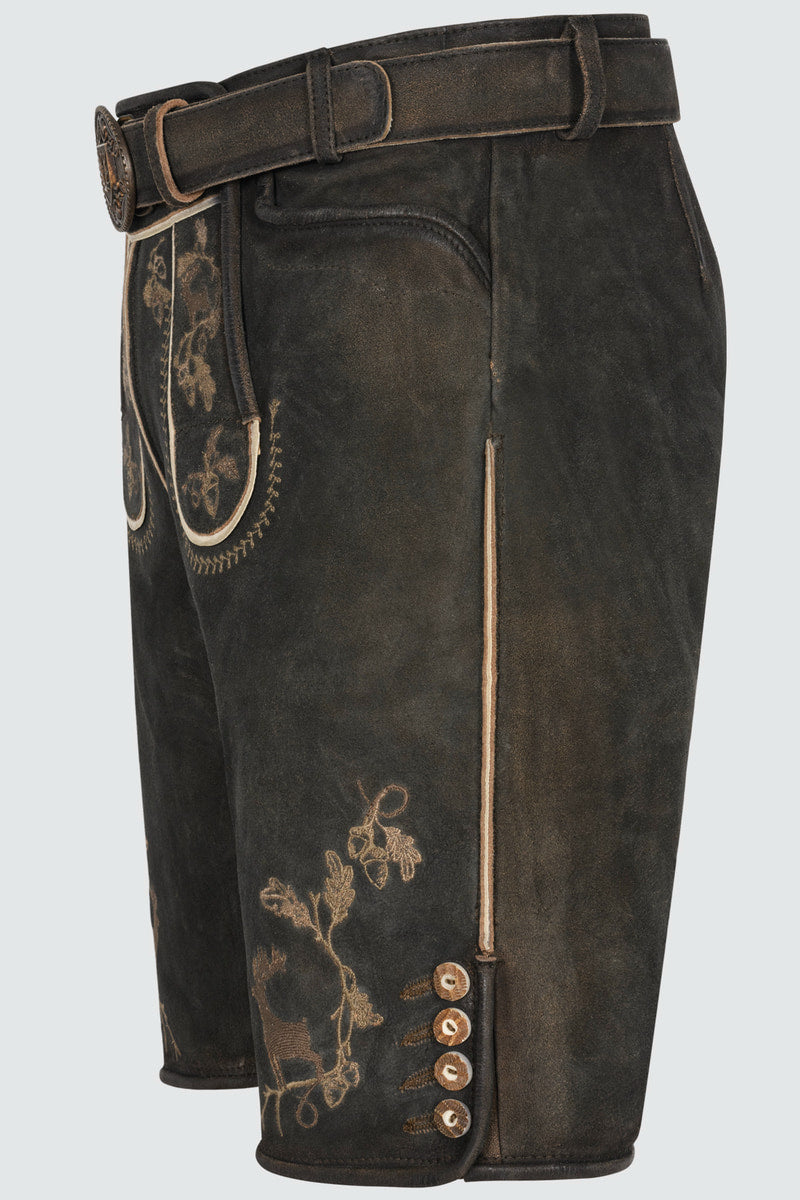 Lederhose Nero mit Gürtel
