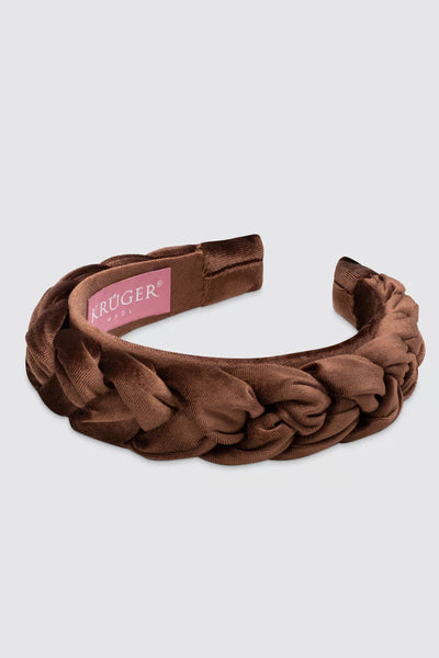 Braided Velvet Headband (brown)