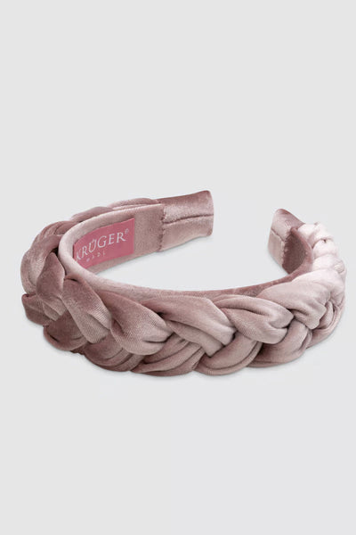 Braided Velvet Headband (pink)