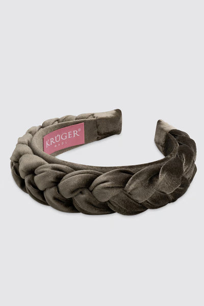 Braided Velvet Headband (olive)