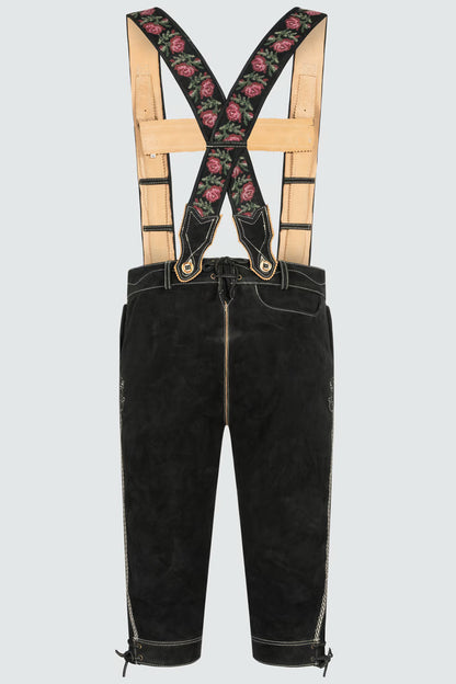 Kruger Men's Knee-length Lederhosen "Swabian" beige black (size 48)