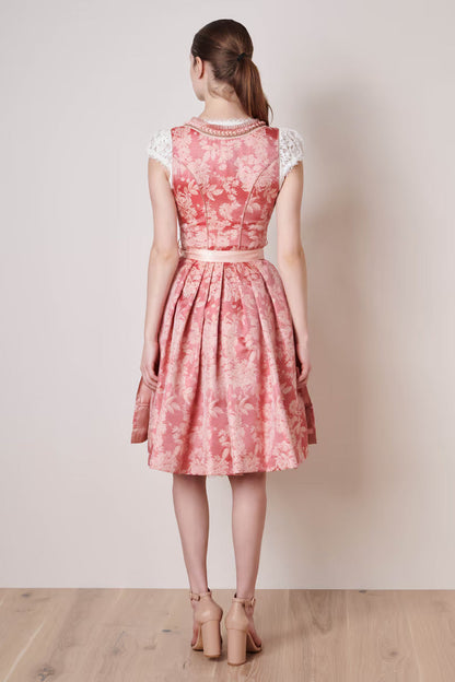 Kruger Midi Dirndl 2pcs. 60cm "Rosmerta" red (34,36,38)