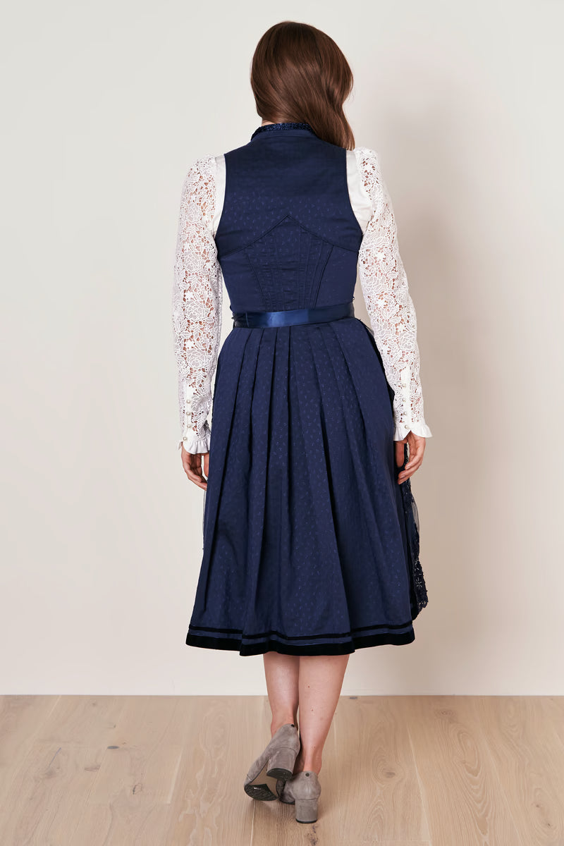 Kruger Long Dirndl 2pcs. 70cm "Maisie" blue (size 36 only)