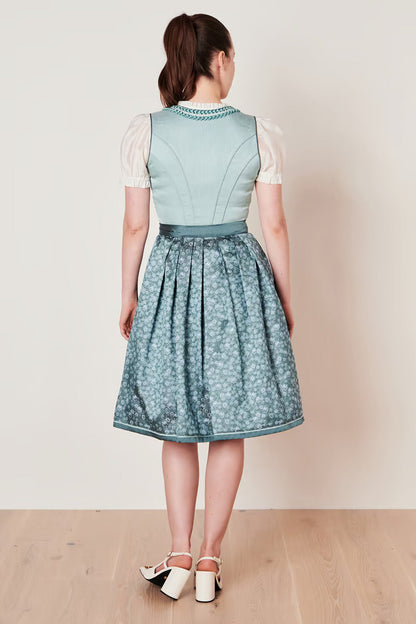 Kruger Nikki Midi Dirndl, Turquoise — 60cm 2pc Set