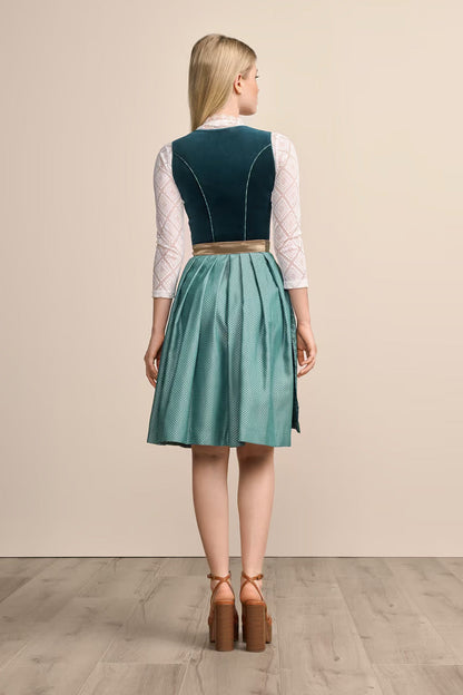 Kruger Fadia Midi Dirndl, Green — 60cm 2pc Set