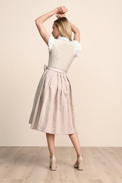 Kruger Long Dirndl 2pcs. 70cm "Lillemor" beige