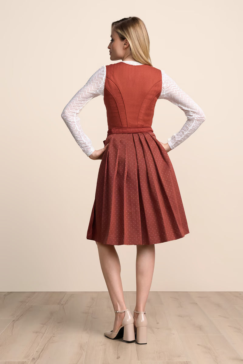 Kruger Midi Dirndl 2pc 60cm "Zanira" red