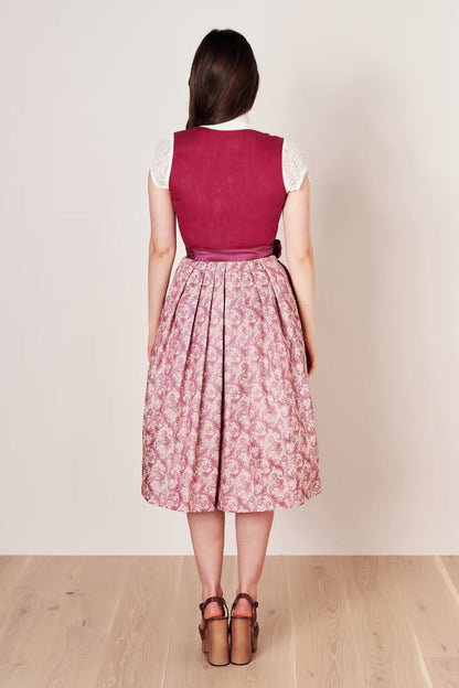 Kruger Long Dirndl 2pcs. 70cm "Flaminia" red