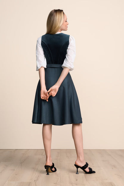 Kruger Midi Dirndl 2pcs. 60cm "Lynette" green (38,40,44) low stock