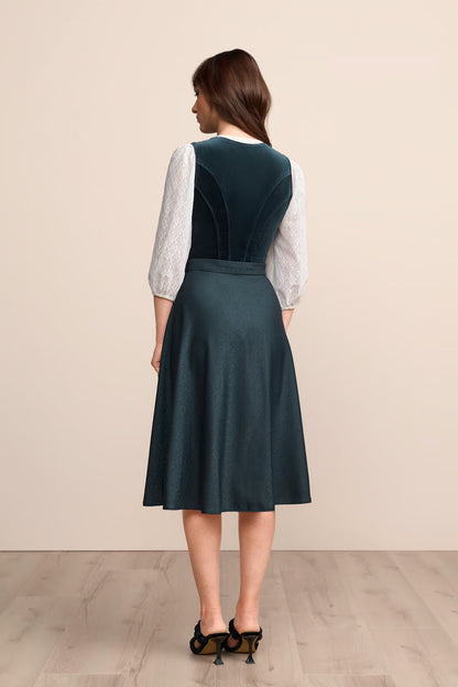 Kruger Long Dirndl 2pcs. 70cm "Lynette" green (38,40,42)