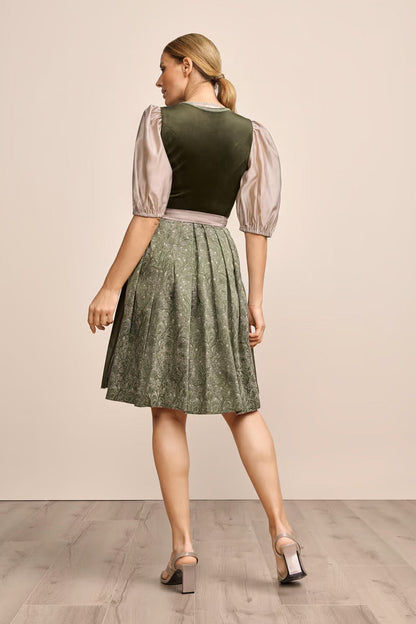 Kruger Midi Dirndl 2pcs. 60cm "Farine" green (44)