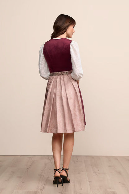 Kruger Midi Dirndl 2pcs. 60cm "Elaina" red