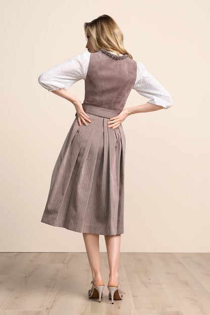 Kruger Long Dirndl 2pcs. 70cm "Ceressida" brown