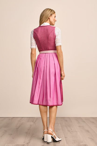 Kruger Long Dirndl 2pcs. 70cm "Vianne" pink