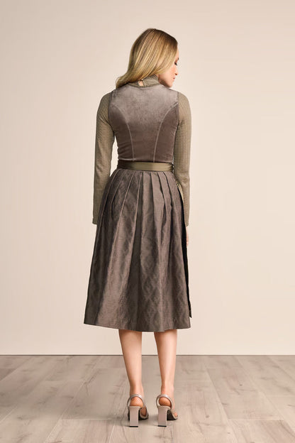 Kruger Long Dirndl 2pcs. 70cm "Ester" olive