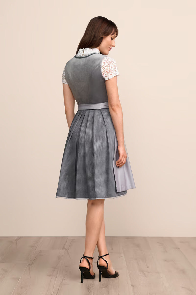(new) Kruger Midi Dirndl 2pcs. 60cm "Milda" gray