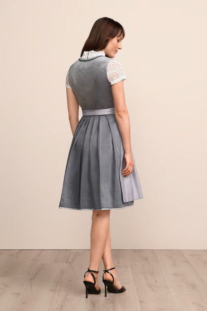 Kruger Midi Dirndl 2pcs. 60cm "Milda" gray (size 34)