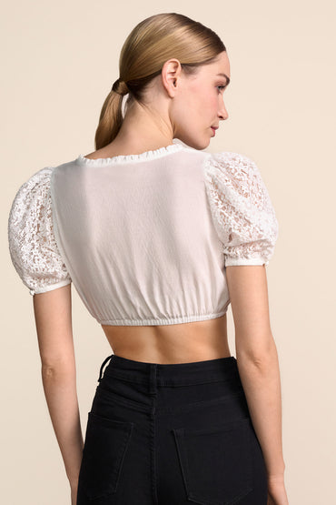 Kruger Morgana dirndl blouse in ecru, styled