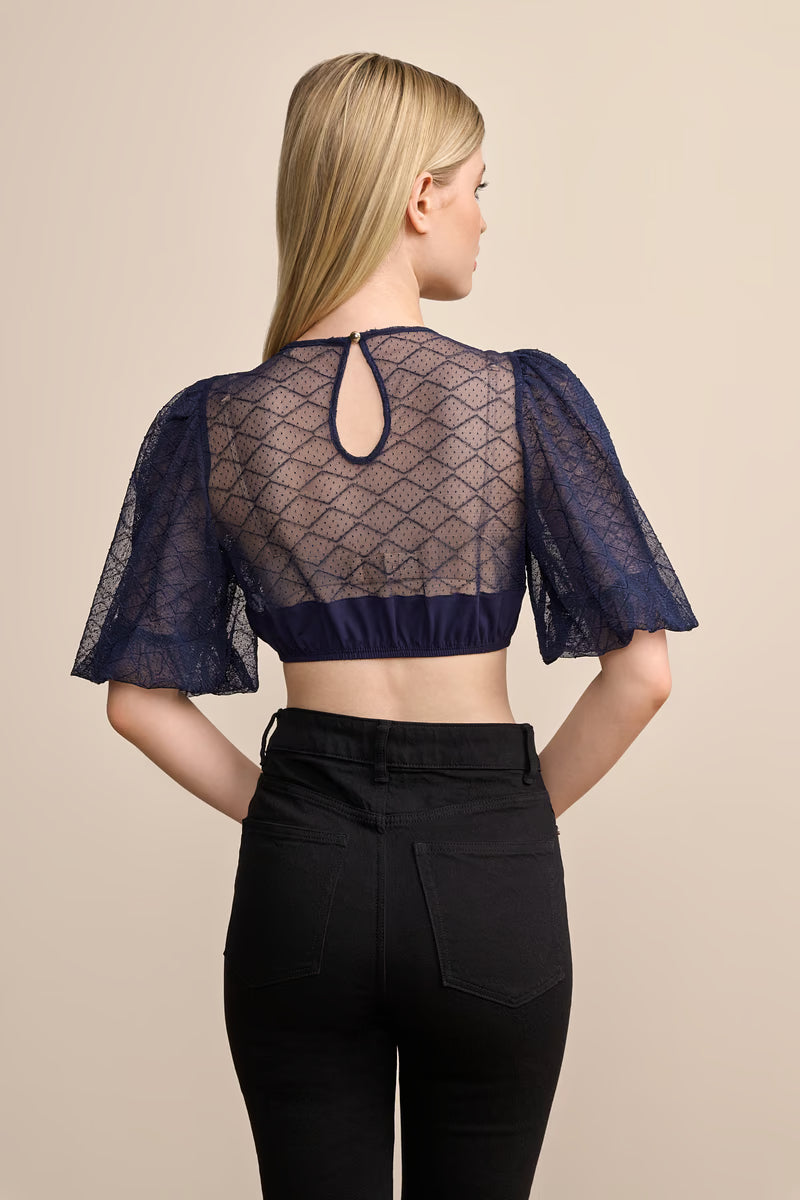 Kruger Hazel Dirndl Blouse, Navy