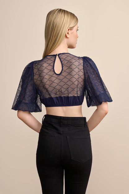 Kruger Hazel Dirndl Blouse, Navy