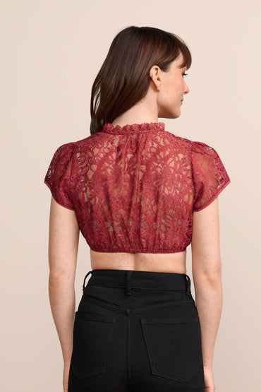 Kruger Jacira dirndl blouse in red, styled
