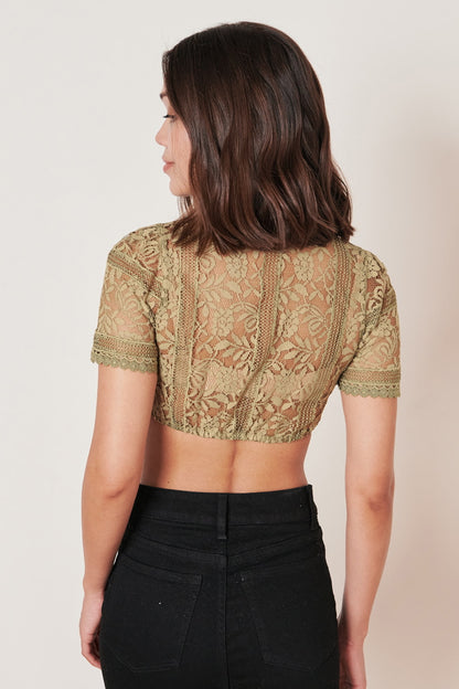 Kruger Benedicta dirndl blouse in green, styled