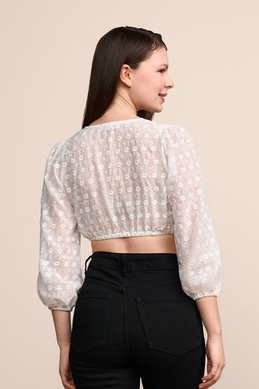 Kruger Signe dirndl blouse in ecru, styled