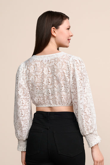 Kruger Eda dirndl blouse in ecru, styled