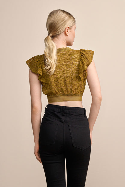 Kruger Saralena dirndl blouse in yellow, styled