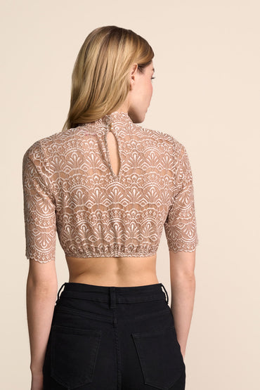 Kruger Marilea dirndl blouse in brown, styled