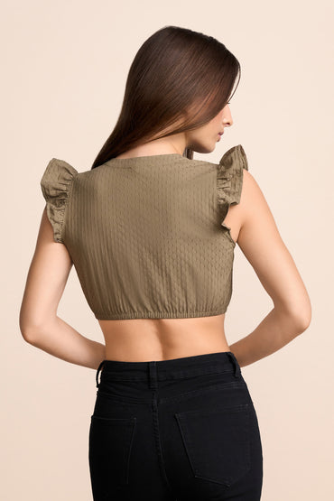 Kruger Madeline dirndl blouse in olive, styled
