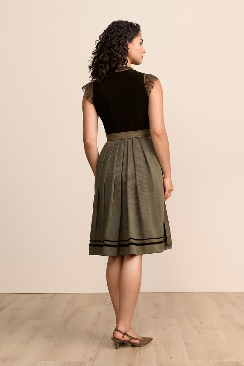 Krüger 'Zephyrae' Velvet Dirndl, Olive — 60cm