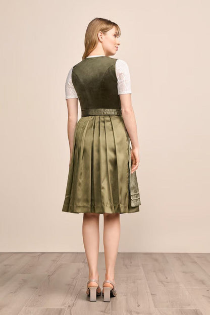 Kruger Midi Dirndl 2pcs. 60cm "Aurela" olive