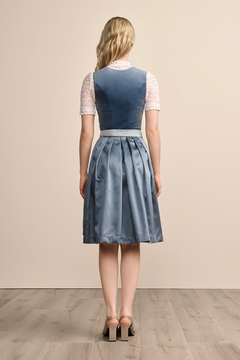 Kruger Midi Dirndl 2pcs. 60cm "Aurela" blue
